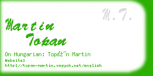 martin topan business card